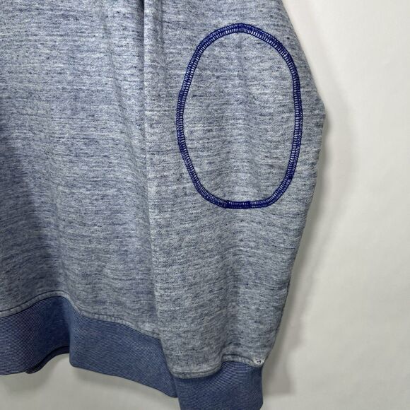 Adidas Trefoil Crew Neck Sweatshirt Womens Size Medium Blue Heathered Terry - Picture 4 of 13